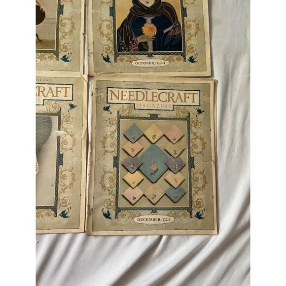 Vintage Needlecraft Magazines Lot Of 12 From 1924 Featuring Decorative Covers & - Picture 7 of 16